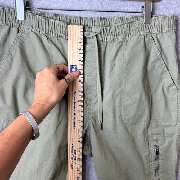 Eddie Bauer Hiking Pants Women’s Size 12 Green Ripstop Pull On Drawstring Waist - Picture 11 of 14